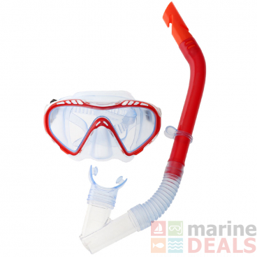 Hydro-Swim Clear Sea Youth Dive Mask and Snorkel Set Red