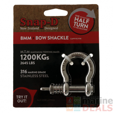 Snap-D 316 Stainless Steel Bow Shackle 8mm
