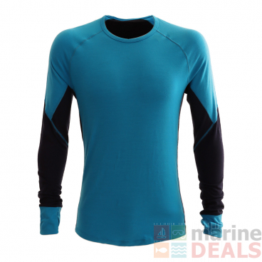 Icebreaker Merino BodyfitZone 260 Mens Long Sleeve Shirt Blue Black M