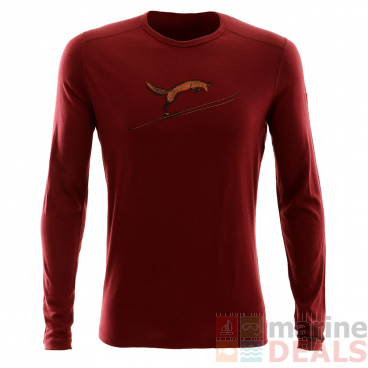 Icebreaker Merino 200 Oasis Mens Thermal Long Sleeve Shirt Red M