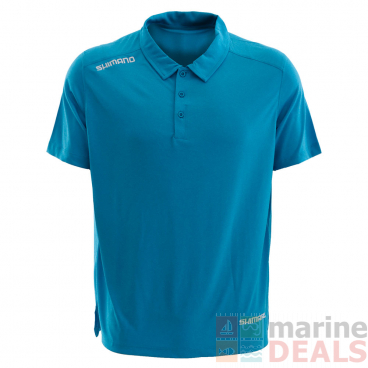 Shimano Technical Polo Shirt Blue Fleck L