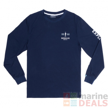 Desolve Marlin UPF50 Mens Long Sleeve Shirt Navy Small