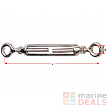 Stainless Steel Eye and Eye Open Body Turnbuckles