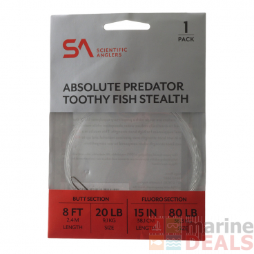 Scientific Anglers Absolute Predator Toothy Fish Stealth Fluorocarbon Leader 8ft 20lb-80lb