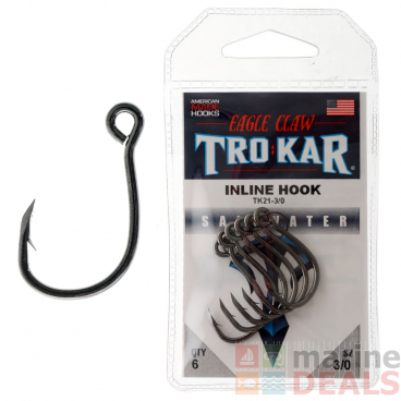 Trokar TK21 Inline Lure Hooks 3/0 Qty 6