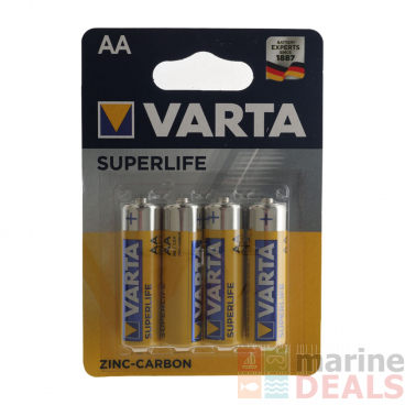 Varta Superlife Heavy Duty Dry Cell AA Battery 1.5V 4-Pack