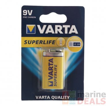 Varta Superlife Heavy Duty Dry Cell Battery 9V - Outdated Stock
