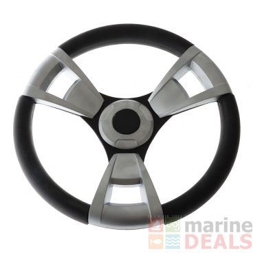 Gussi Italia Model 13 Three Spoke Aluminium Steering Wheel Black Alloy