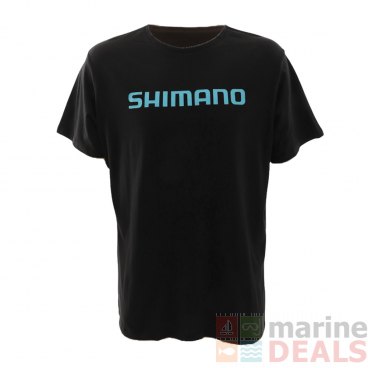 Shimano Corporate T-Shirt Black with Blue Logo