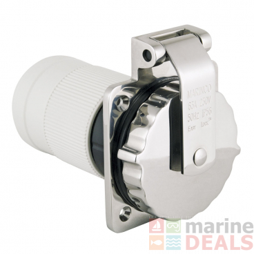 Marinco Inlet 63A 230V 3 Wire Stainless Steel