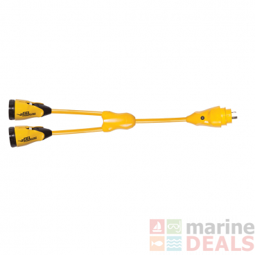 Marinco EEL Y Adapter 30A 125V Male To 2 30A 125V Females