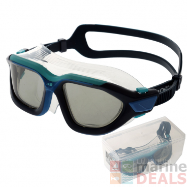 Nabaiji Active 500 Adult Anti-Fog Swimming Goggles Smoke Lens Navy Blue S