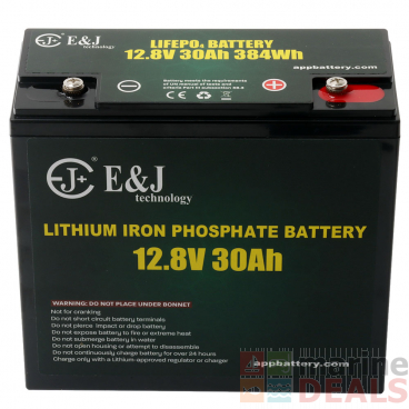 E&J LiFePO4 Rechargeable Lithium Battery 12.8v 30Ah