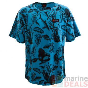 Stoney Creek Bushlite Mens T-Shirt Fish Camo Blue L