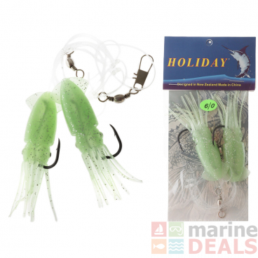 Holiday 2-Hook Lumo Squid Rig 6/0