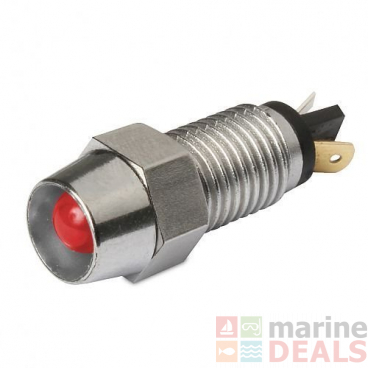 Hella Marine LED Pilot Lamp Red with Chrome Body 12v