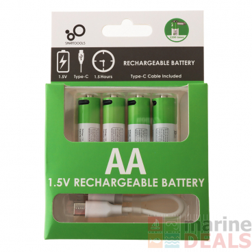 USB Rechargeable AA Lithium Battery 1.5V 4-Pack