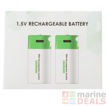 USB Rechargeable D Lithium Battery 2-Pack
