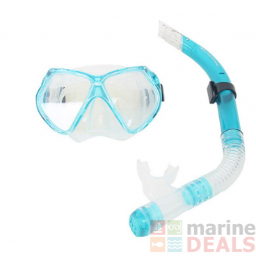 Aropec Premium Silicone Mask and Snorkel Set Aqua Blue