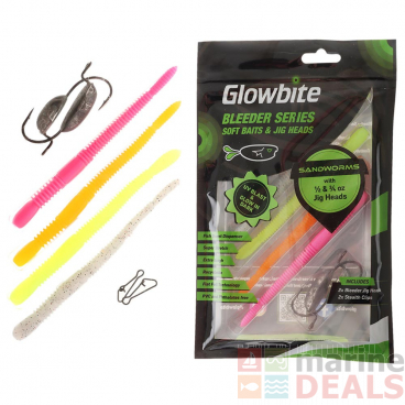 Glowbite Sandworm Bleeder Soft Bait Kit