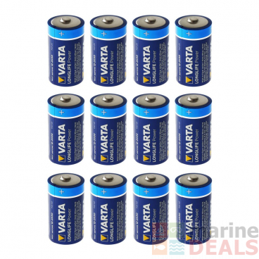 Varta Longlife Power D Alkaline Battery 12-Pack