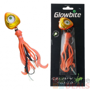 Glowbite Grumpy Squid Slider Lure 80g Orange