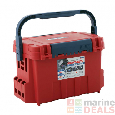 Meiho Bucket Mouth 9000 Heavy Duty Tackle Box 540x340x350mm Red