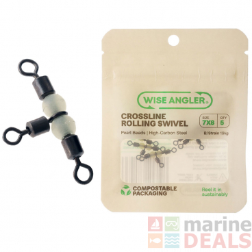 Wise Angler Crossline Rolling Swivel with Pearl Beads 7x8 Qty 5