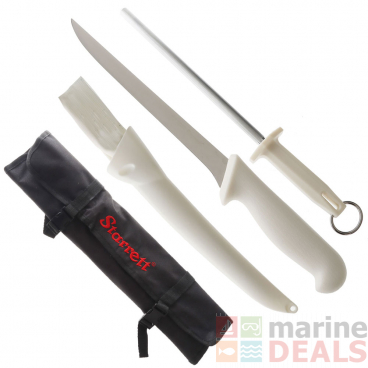 Starrett Professional Filleting Knife Set with Sharpening Steel 20cm White