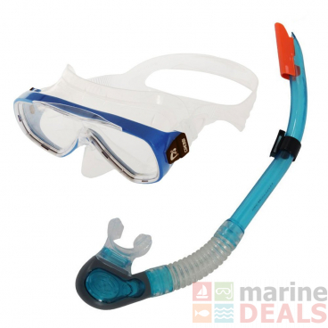 Cressi Onda Mirage Cape Adult Dive Mask and Snorkel Set Clear/Blue