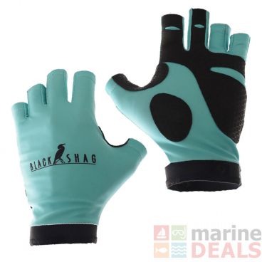 Black Shag UPF50+ Fingerless Fishing Gloves Green L/XL