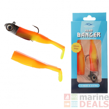 Ocean Angler Head Banger Deepwater Soft Bait Lure 125mm 100g Orange