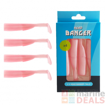 Ocean Angler Head Banger Soft Bait Tail 12.5cm Qty 4 Pink