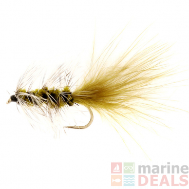 Black Magic Woolly Bugger Trout Fly Olive Size B08 Qty 1