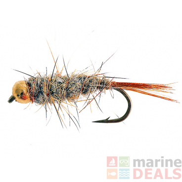 Black Magic Goldbead Hare and Copper Trout Fly Size B10 Qty 1