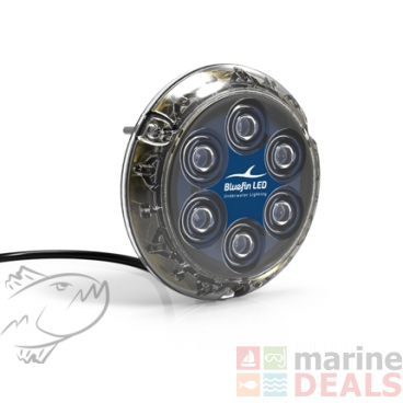 Bluefin LED Piranha P6 Nitro Alloy Back Underwater Light Blue 40W 12V