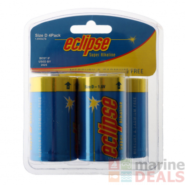 Eclipse D Alkaline Batteries 4-Pack