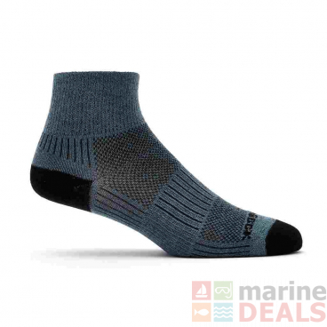 Wrightsock Coolmesh II Quarter Socks Grey/Black S