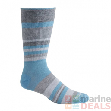 Wrightsock Eco Explore Crew Socks Lt Blue Stripe