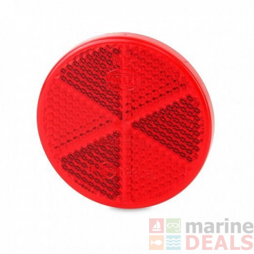 Hella Marine Retro Reflector 60mm Red Adhesive Mount ECE