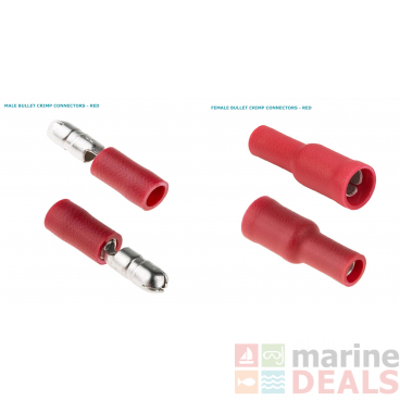 Hella Marine Bullet Crimp Connectors - Red