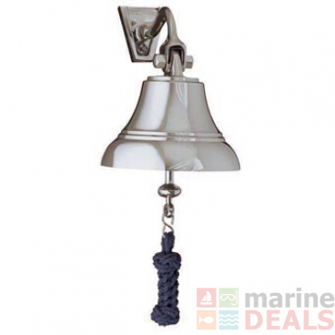 Weems & Plath 4in Nickel Bell with Navy Blue Lanyard