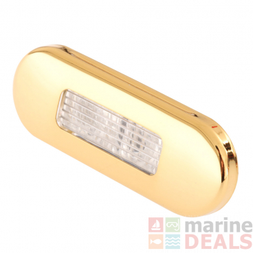 Hella Marine Warm White LED Step Lamp Wide Rim 10-33V - Gold 316 S/S Bezel