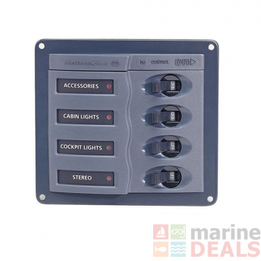 Hella Marine Circuit Breaker Switch Panel 4 Way - Grey 