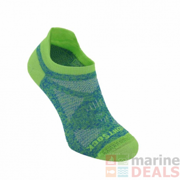 Wrightsock Coolmesh II Cushion Tab Mens Socks Blue/Green Small