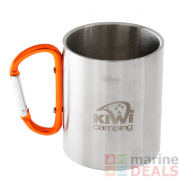 Kiwi Camping Stainless Steel Mug with Carabiner Handle 300ml
