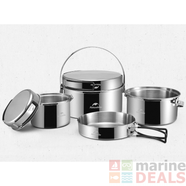 Naturehike Stainless 3-Piece Camp Cooking Set