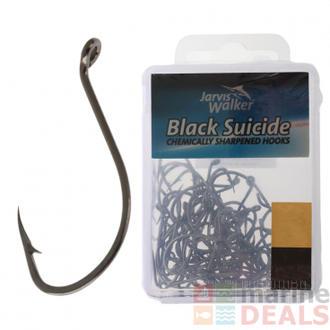 Jarvis Walker Black Suicide Hooks Bulk Pack 10/0 Qty 9