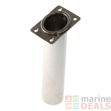 Manta Stainless Steel Angled Rod Holder with Rolled Top