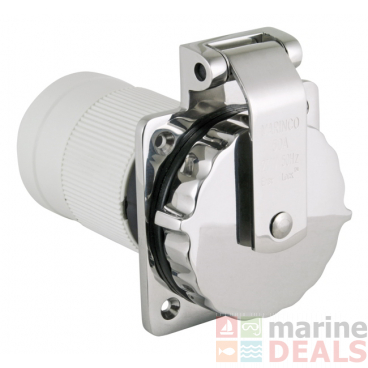 Marinco Easy Lock Stainless Steel Power Inlet with Enclosure 32A 230V
